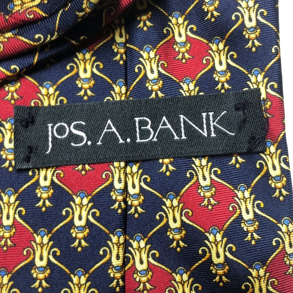 Jos A Bank red and blue silk tie - Picture 4 of 5